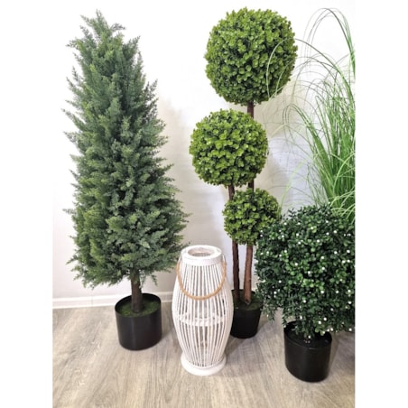 Lampion Bambusowy Rattanowy Latarnia 85 Cm Biały