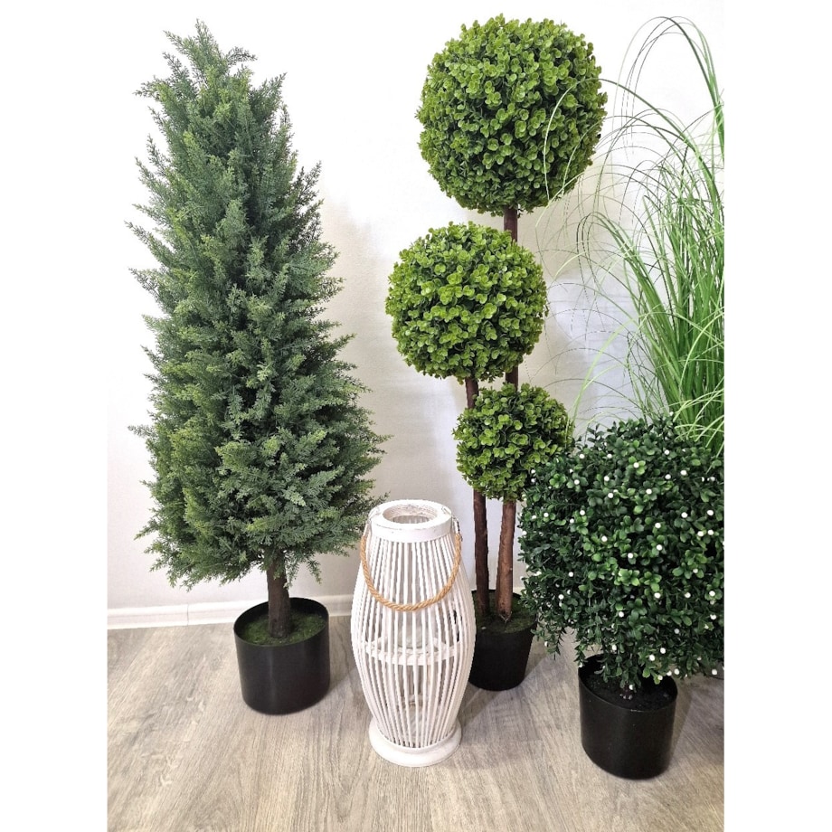 Lampion Bambusowy Rattanowy Latarnia 85 Cm Biały