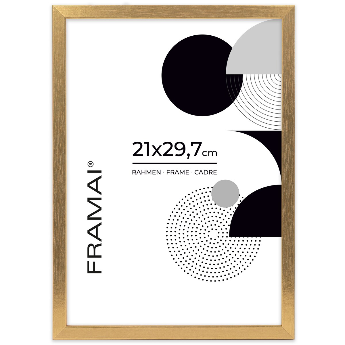 Złota ramka na zdjęcia 21x29,7 cm A4 rama MDF ramki do zdjęć 29,7x21 cm FRAMAI®
