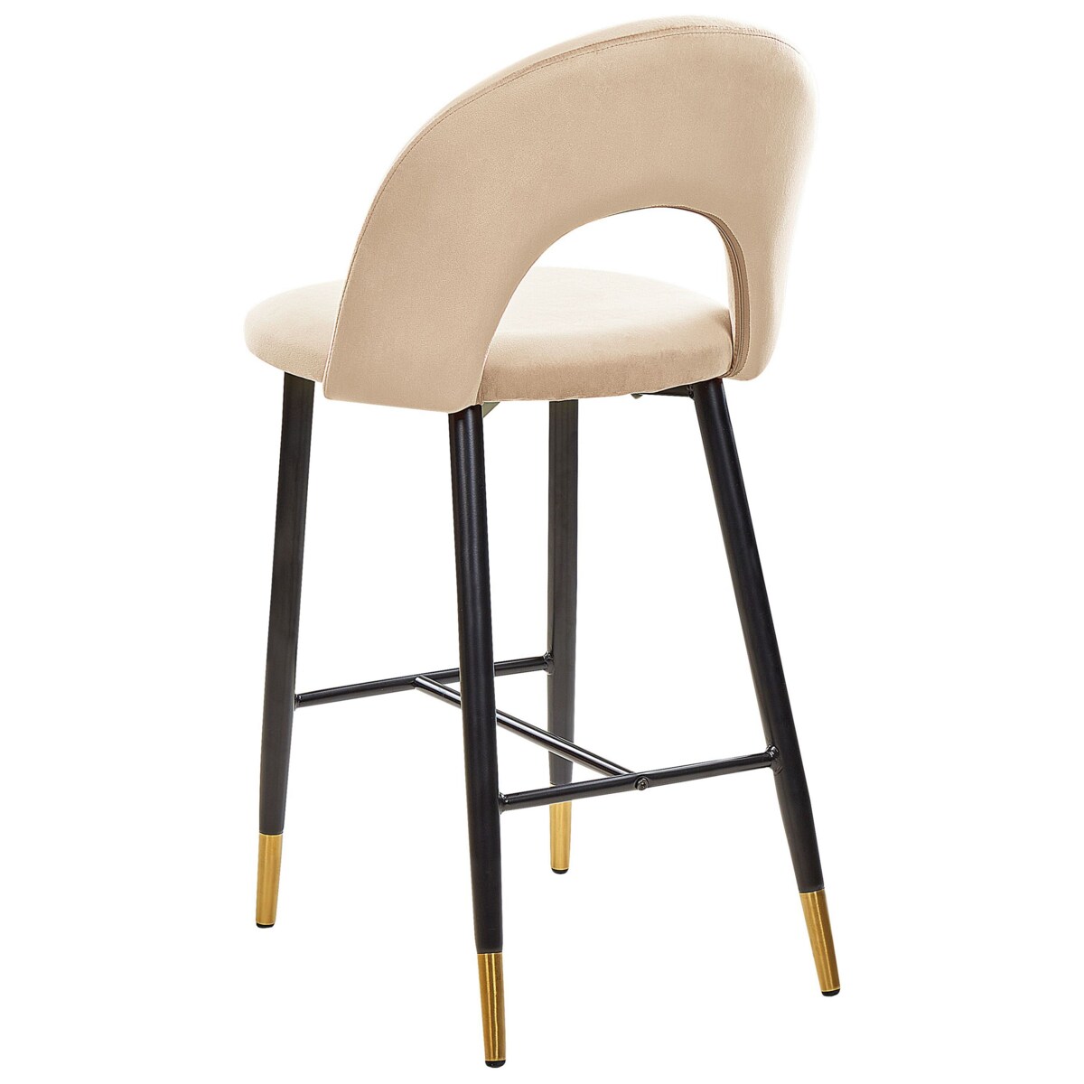 Zestaw 2 krzeseł barowych FALTON Welur Beżowy