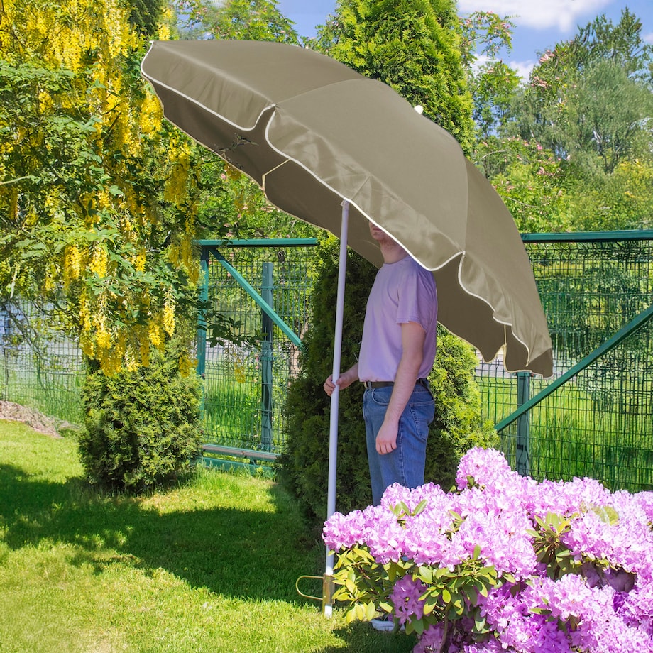 Parasol Ogrodowy Plażowy Na Balkon Taras Łamany Z Falbaną 240 Cm