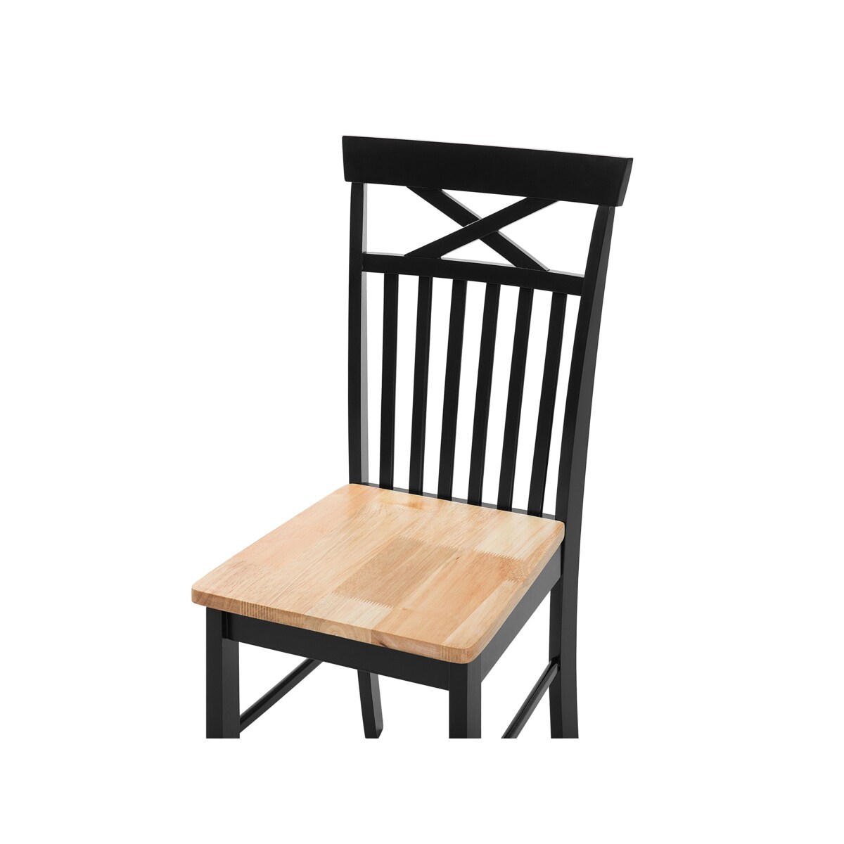 Zestaw do jadalni stół i 4 krzesła drewniany jasny z czarnym HOUSTON