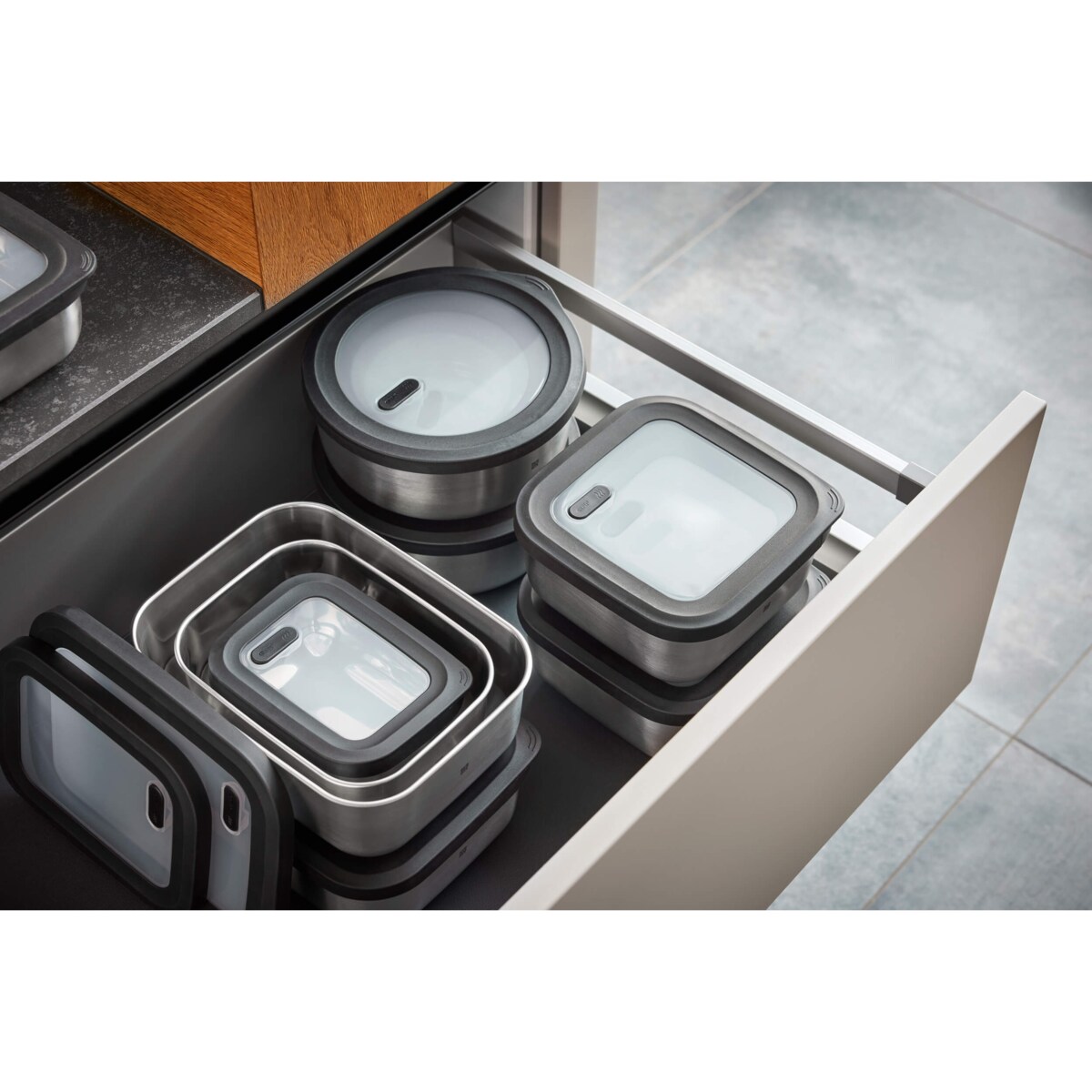 Stalowy pojemnik prostokątny PROVIDO 600 ml