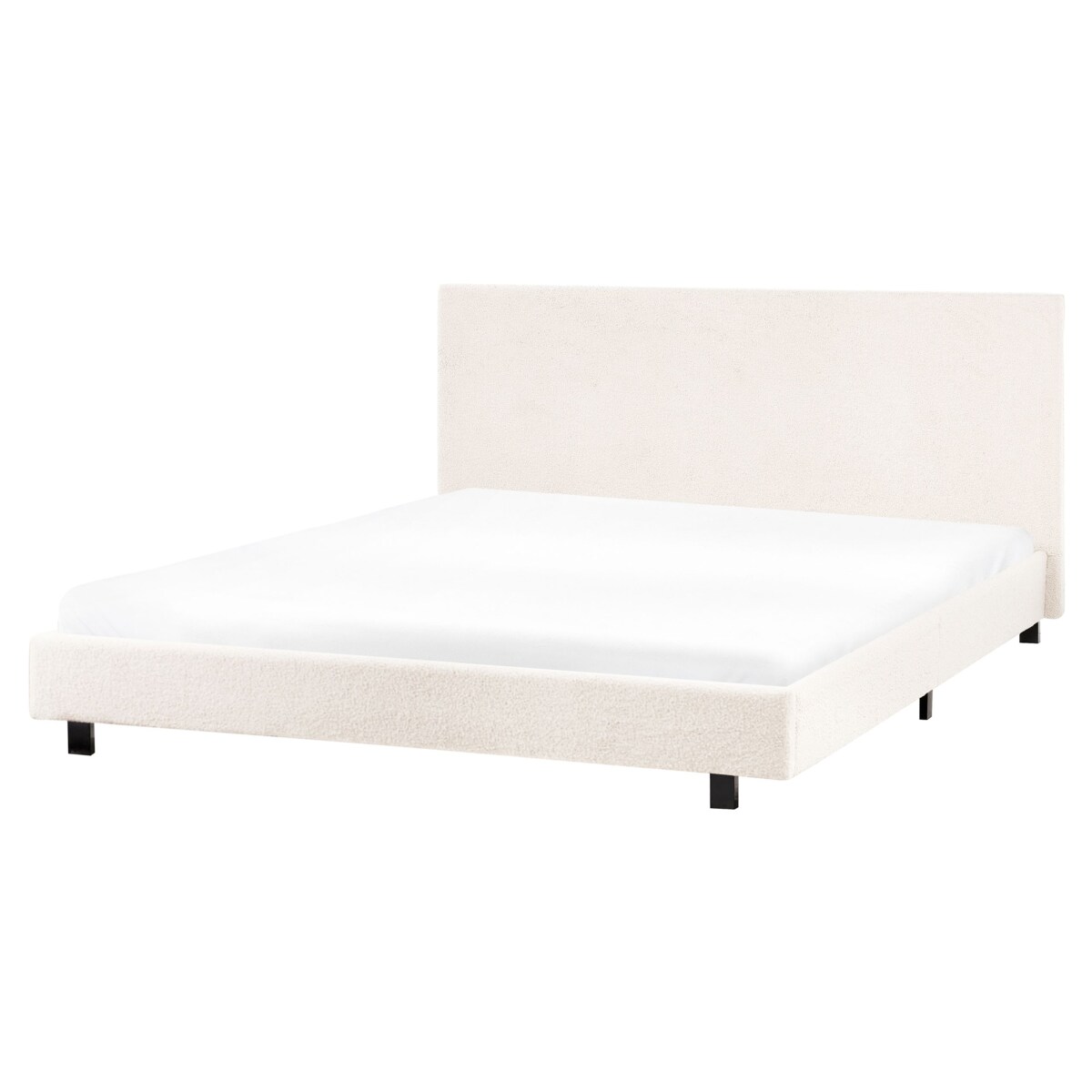 Łóżko Boucle ALBI 160 x 200 cm Złamana biel