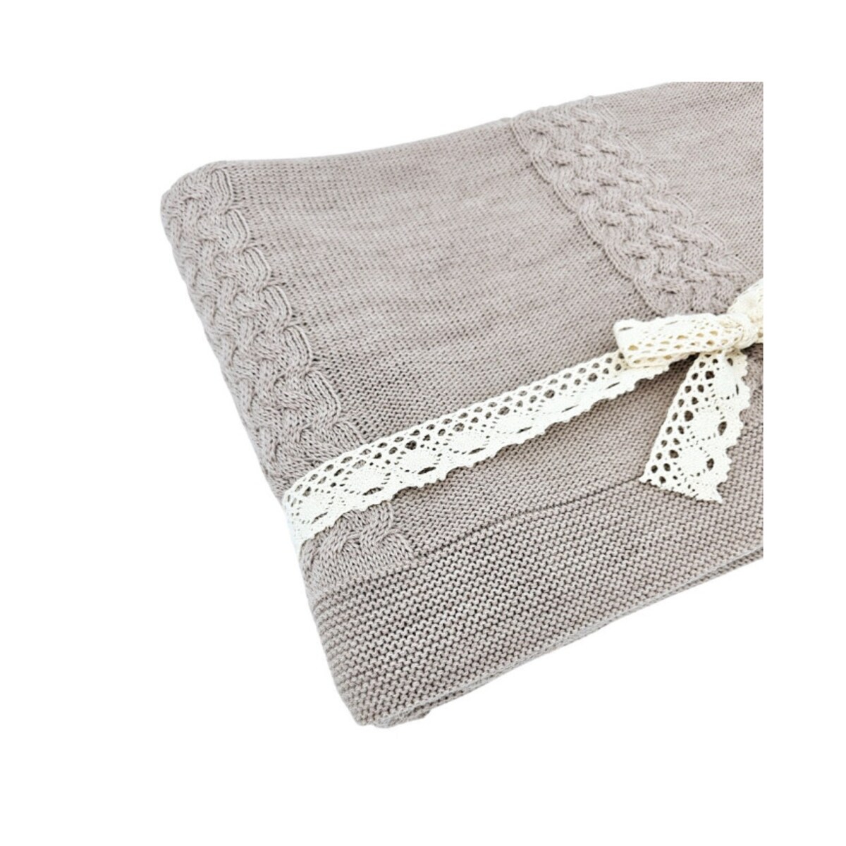 Koc dzianinowy z wełny MERINO 200x220 cm – FLORENCE200 NUDE