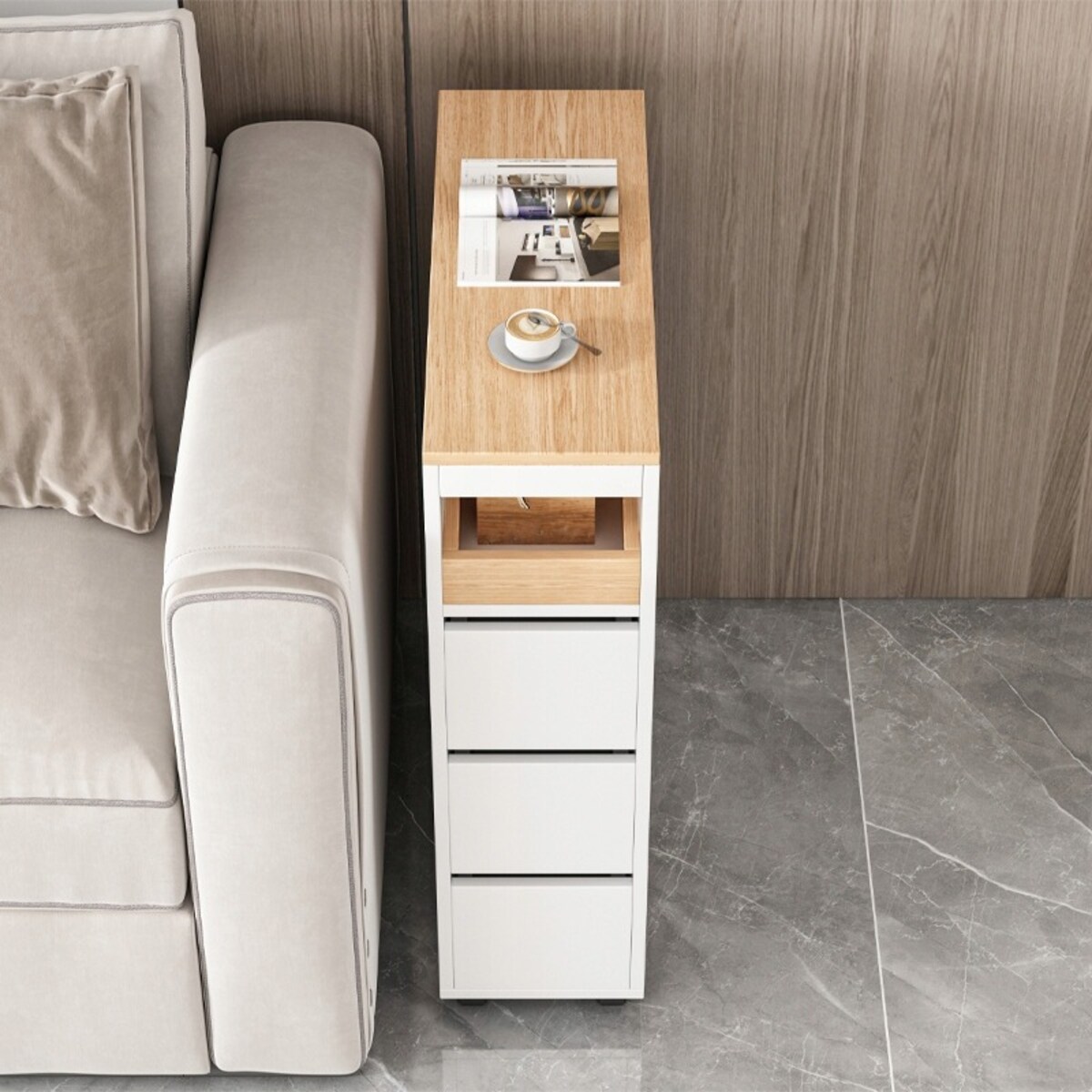 Szafka na kółkach na papier komoda łazienkowa regał szuflady loft salonu