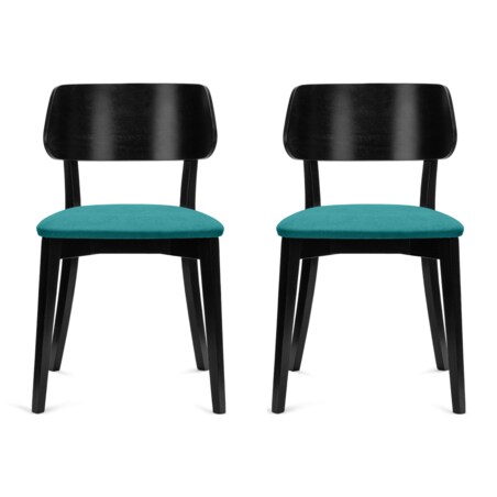 KONSIMO VINIS nowoczesne krzesła drewniane 2 sztuki w kolorze turkusowym