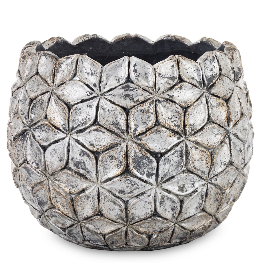 Osłonka cementowa 18,5x22x22 cm ASCONA szarosrebrna