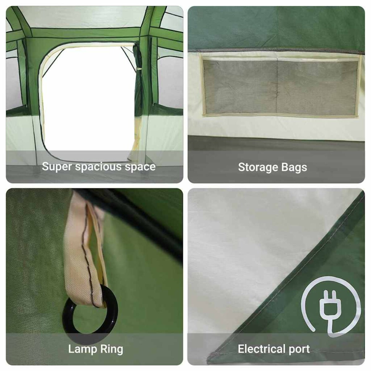 vidaXL Namioty z dachem Zielony 435 x 255 x 216 cm Poliester