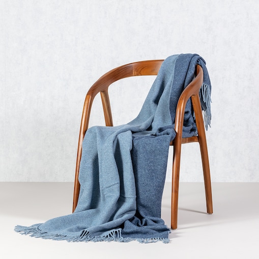 Pled Merinos 140x200cm melange blue, 140 x 200 cm