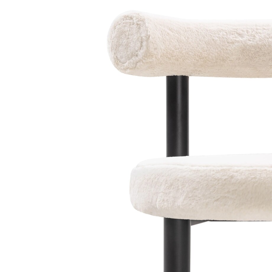 Krzesło do jadalni ecru/czarne nogi 75x58x81 cm PEDRITO - II, 2 szt.