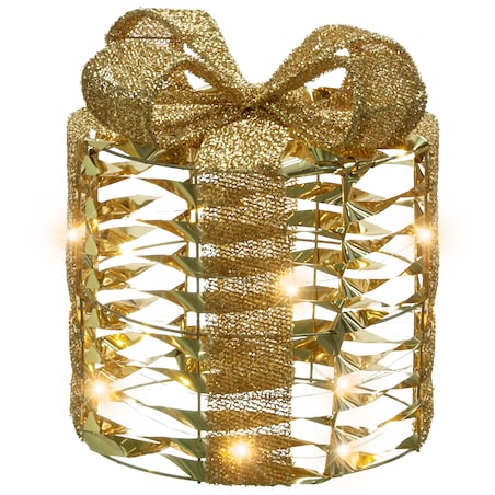 Zestaw 3 dekoracji świątecznych LED SLIVSO 20/25/30 cm Prezenty świąteczne Złoty