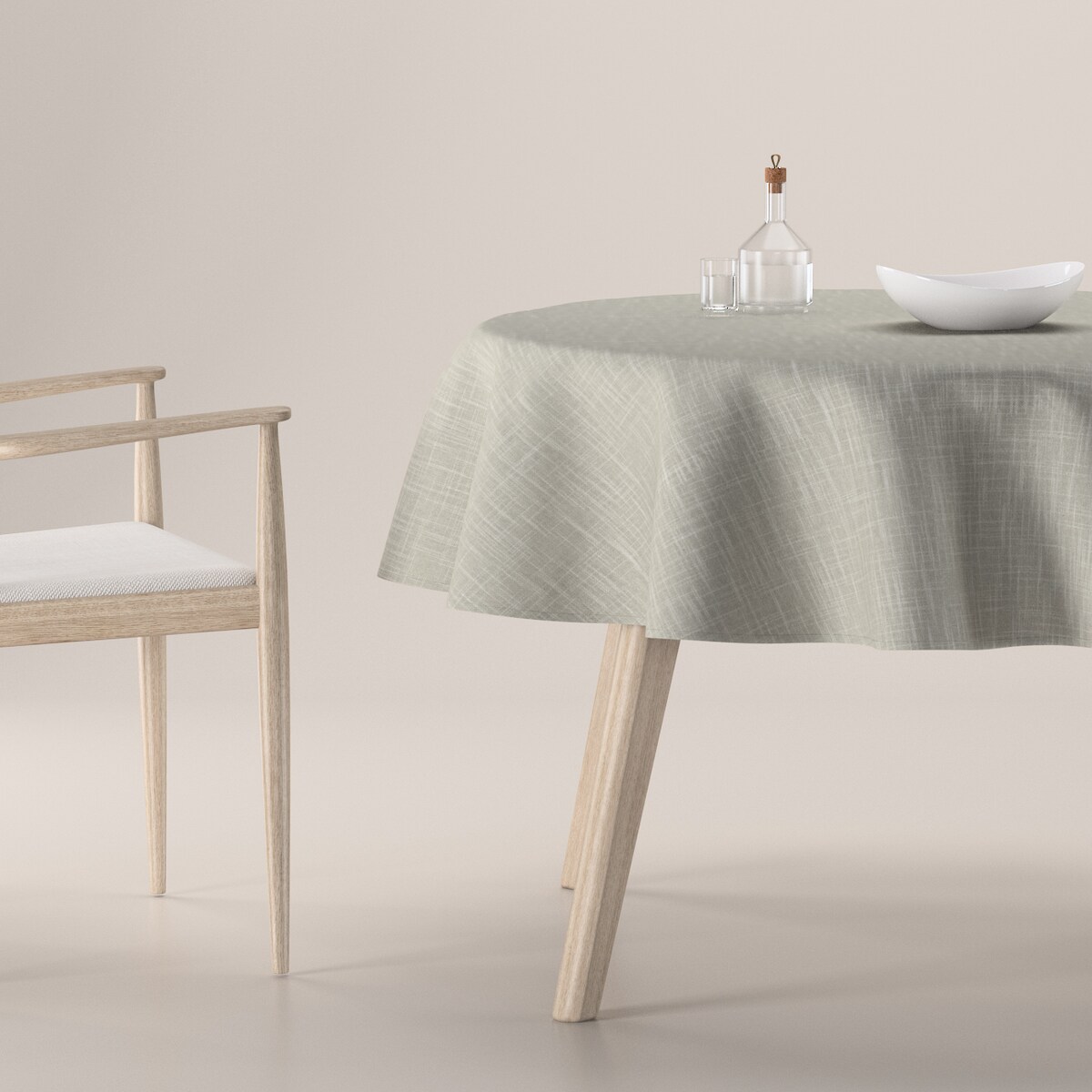 Obrus okrągły 160x160 beżowy