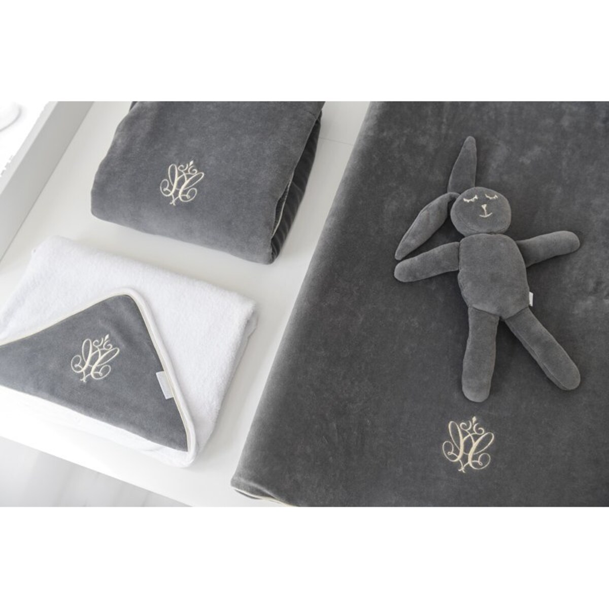 Przewijak welurowy Anthracite Gloss