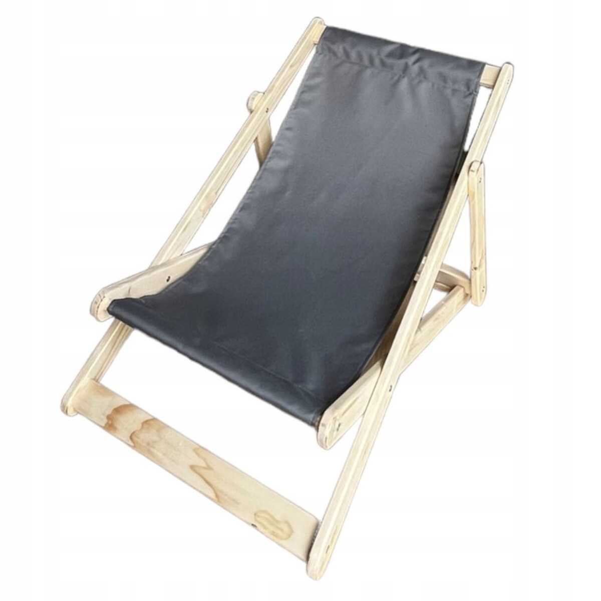 Leżak Dziecięcy Drewniany dla dzieci CERTYFIKOWANY Ogrodowy Plażowy Szary