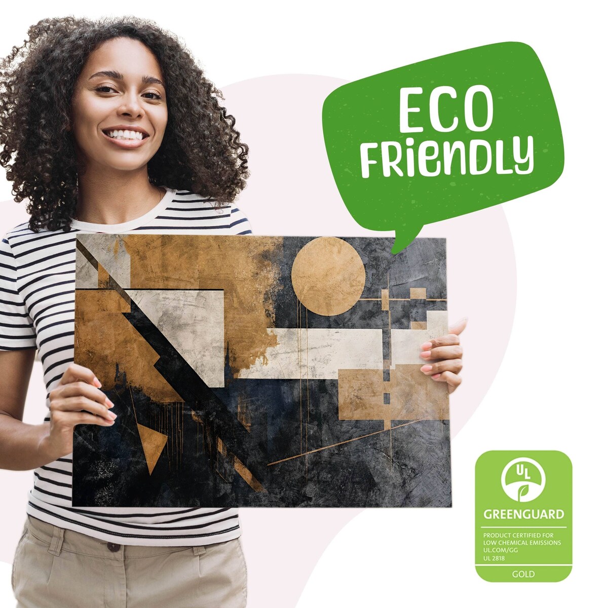 Obraz Na Płótnie Do Salonu Abstrakcja Geometryczna Styl Glamour 70x50cm