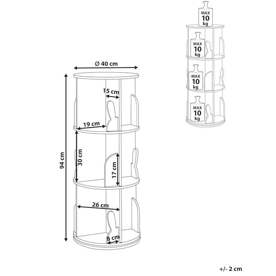Obrotowy regał CANEY MDF 94 cm Pastelowy róż