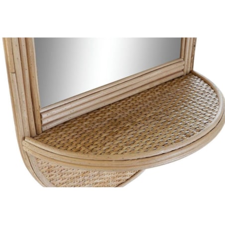 Lustro w rattanowej ramie z półką 46x30x15 cm
