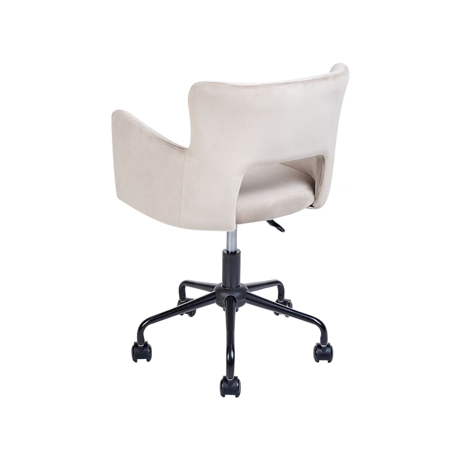 Krzesło biurowe regulowane welurowe beżowoszare SANILAC