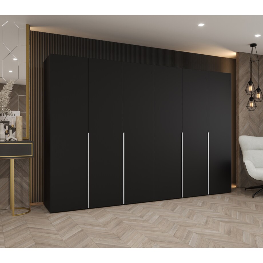 Szafa uchylna otwierana ALICANTE 1 300 wys. 202 cm Czarny + u. Kaszmir