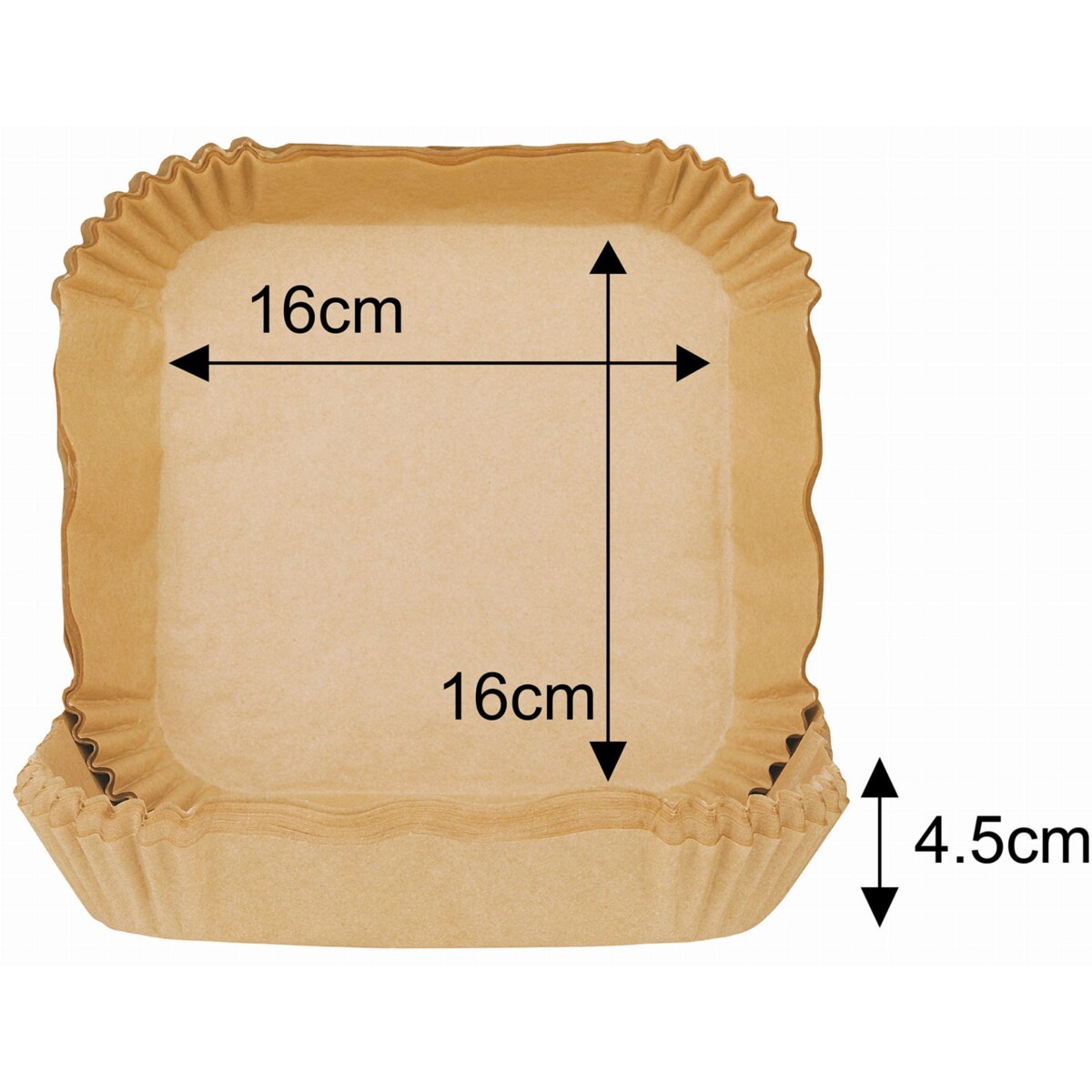 Wkłady papierowe do frytkownicy kwadratowe 16cm 100 sztuk KLAUSBERG