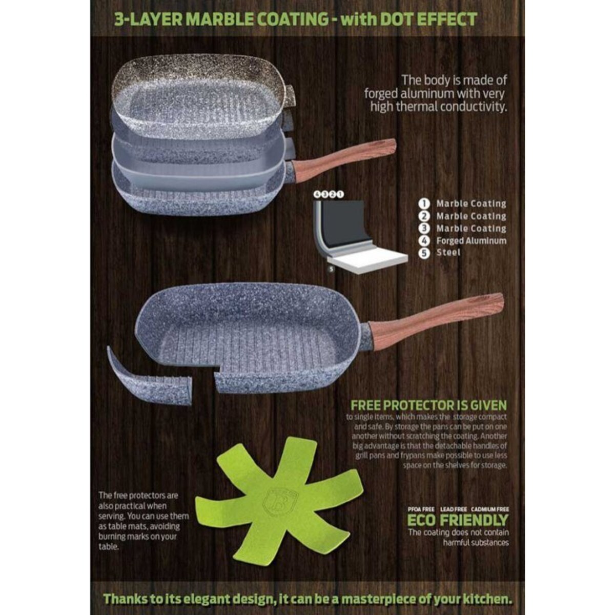 Zestaw 3 Patelni Granitowych Berlinger Haus Bh-1215