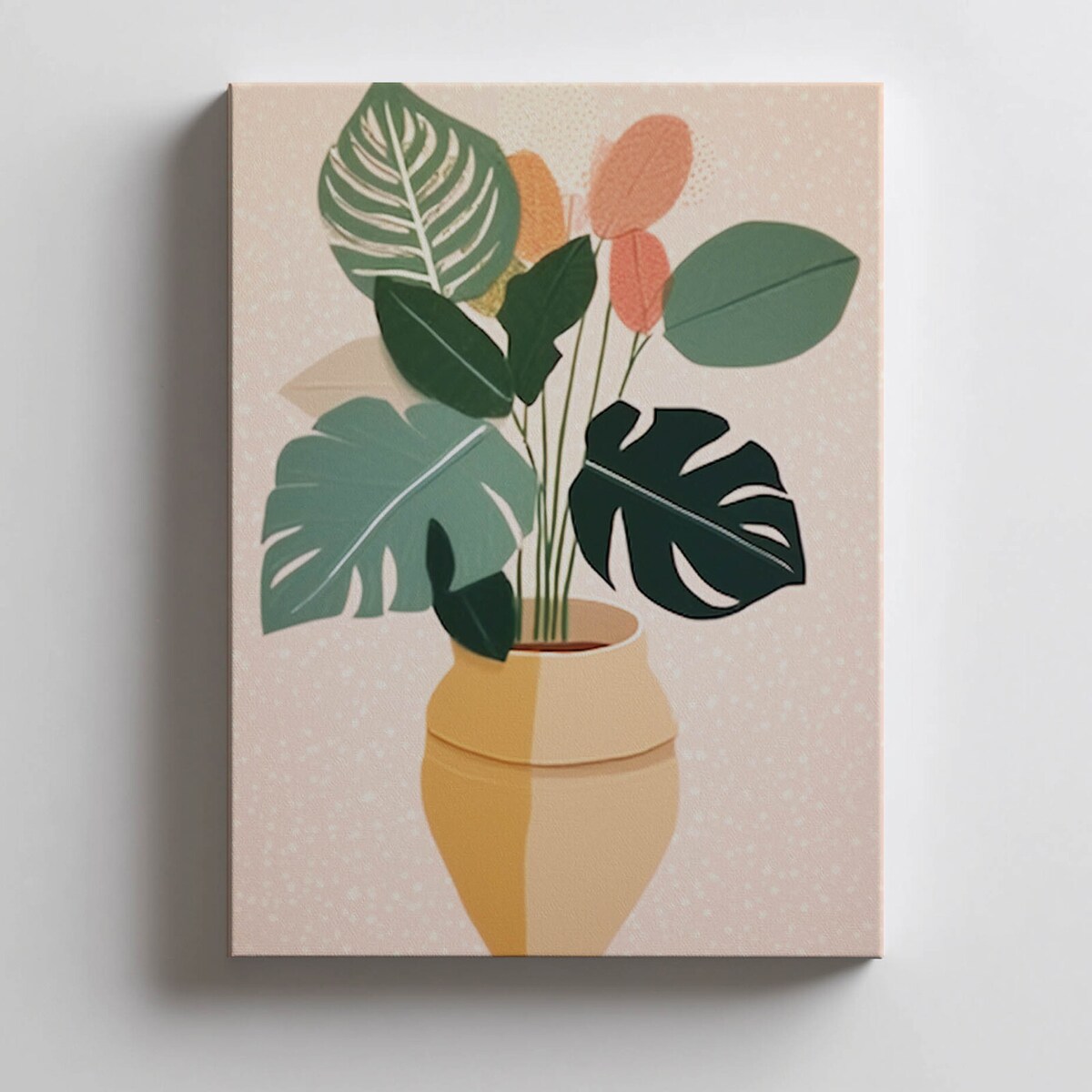 Roślina w doniczce Boho, 50x70 cm, bez ramy, płótno premium na blejtramie