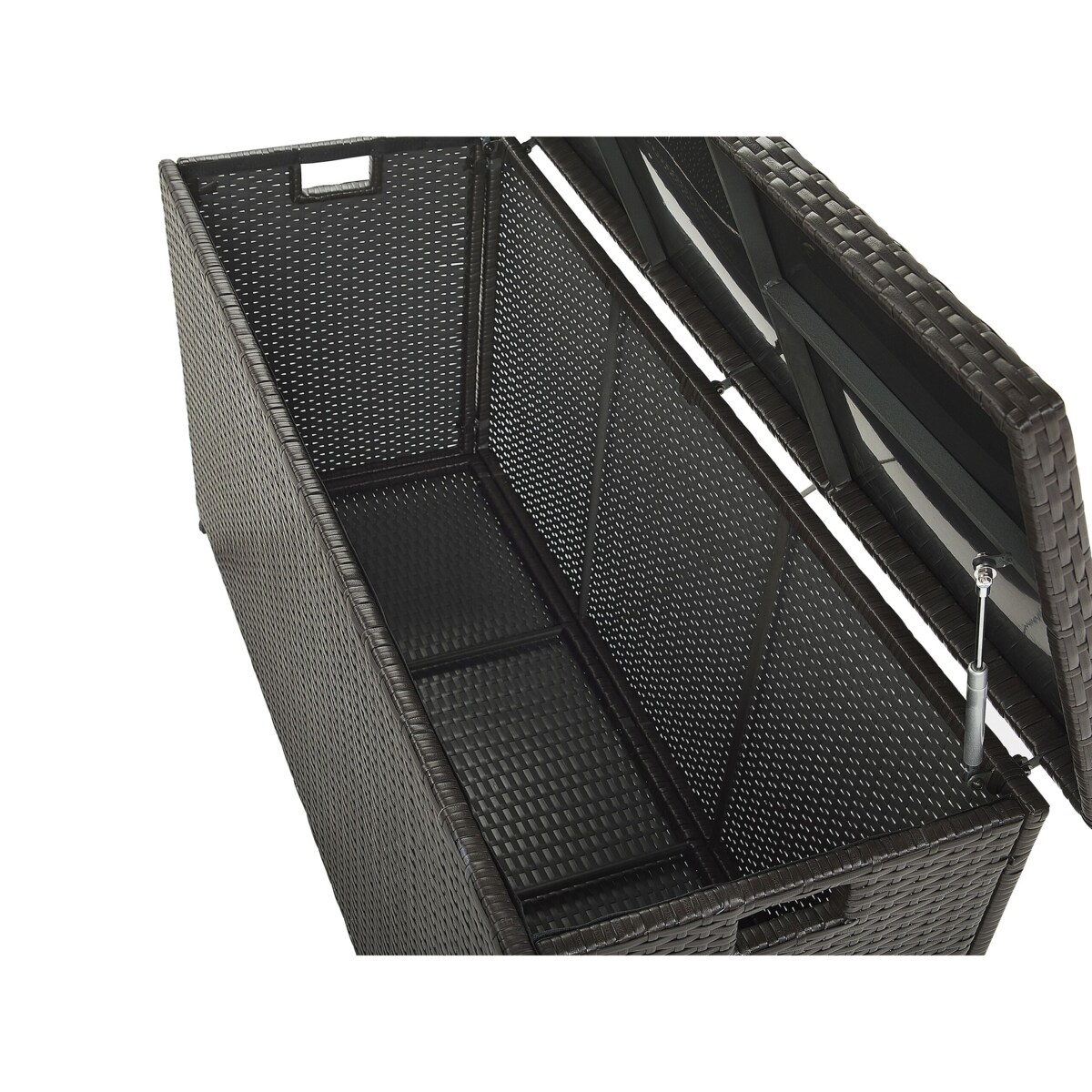 Skrzynia ogrodowa z technorattanu 126 x 46 cm brązowa MODENA