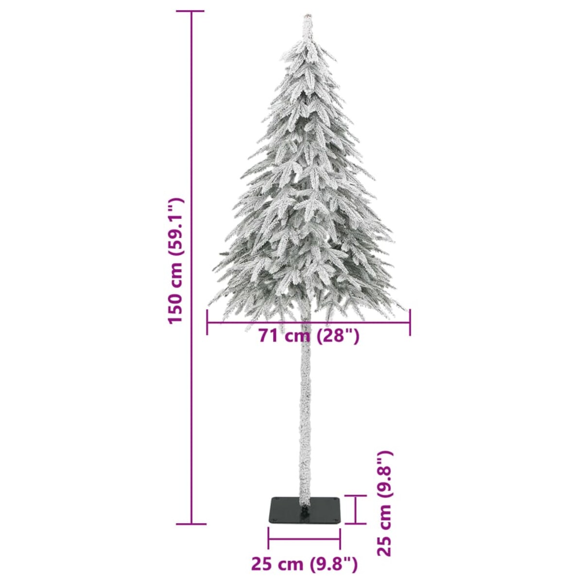 vidaXL Sztuczna choinka, ośnieżona, 150 cm