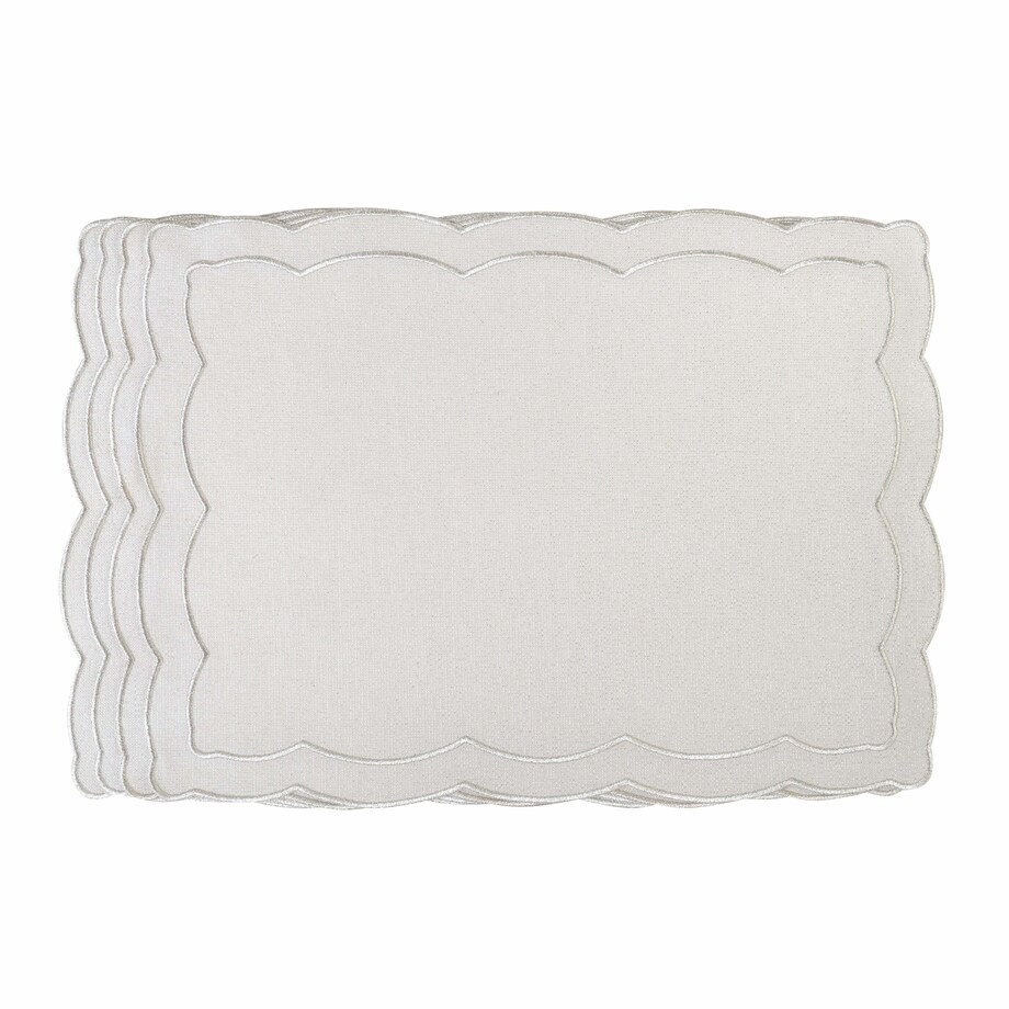 Haftowane podkładki Silver Onde - 6 sztuk