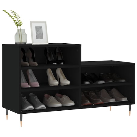 vidaXL Szafka na buty, czarna, 102x36x60 cm, materiał drewnopochodny