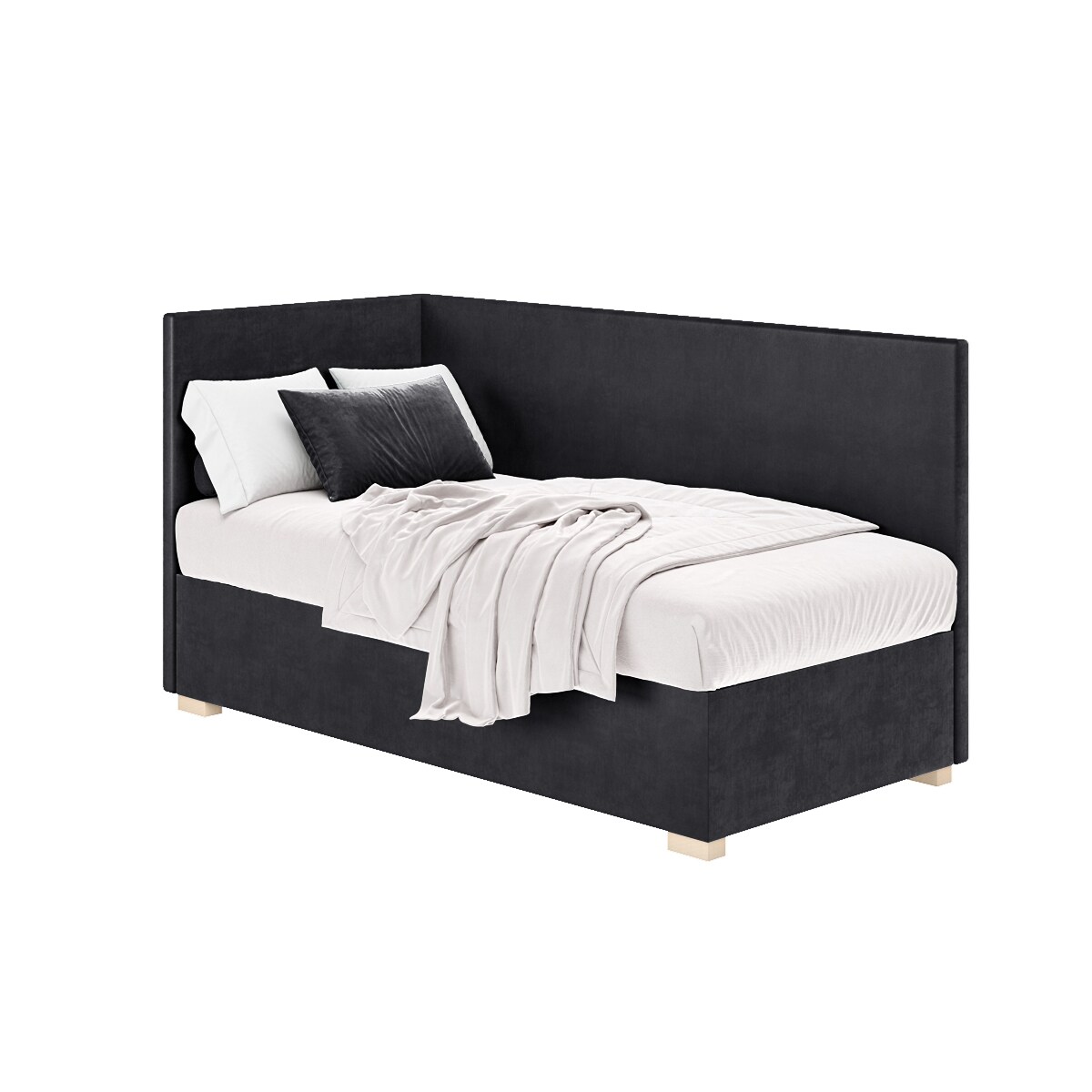 Mesonica Łóżko Flexi, granatowe, 90x200, Lewostronne