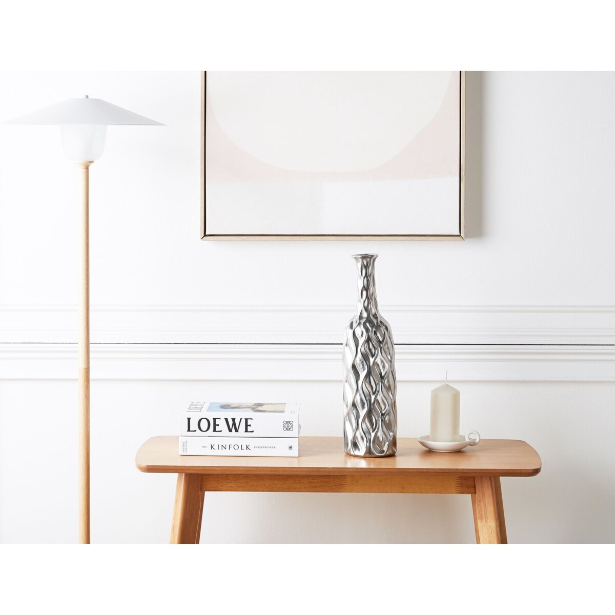 Wazon dekoracyjny ceramiczny srebrny BASSANIA