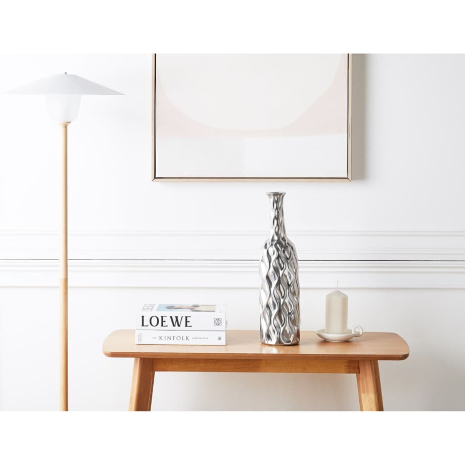 Wazon dekoracyjny ceramiczny srebrny BASSANIA