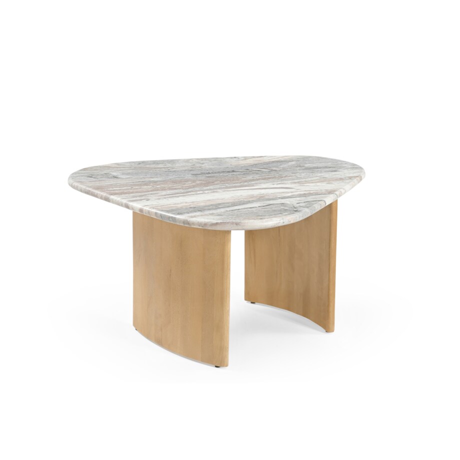 Stolik pomocniczy Lecce 84 × 76 - Szary Marmur & Jasny Dąb Mango