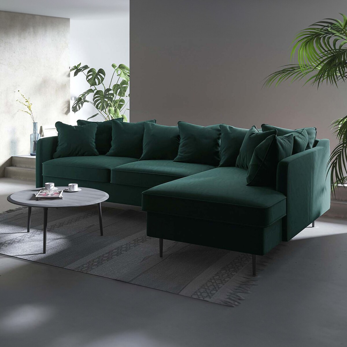Esme Sofa narożna - turkusowa