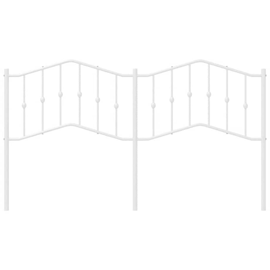 vidaXL Metalowe wezgłowie, białe, 180 cm