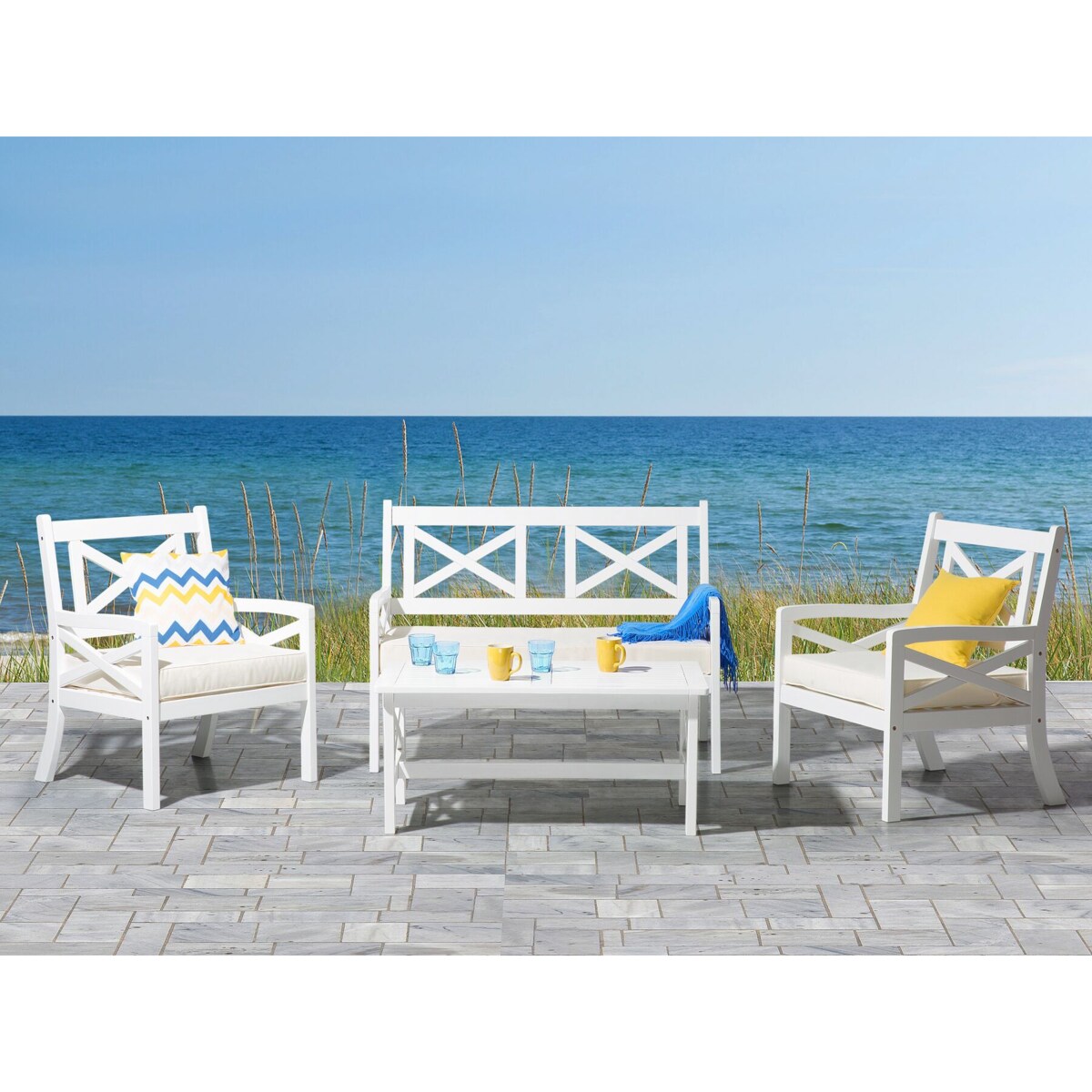 Stół ogrodowy 100 x 55 cm biały BALTIC