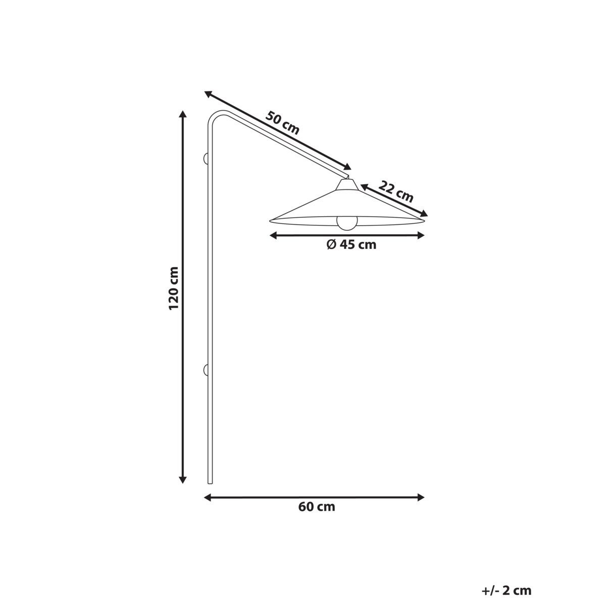 Lampa ścienna NENTON Metal Czarny