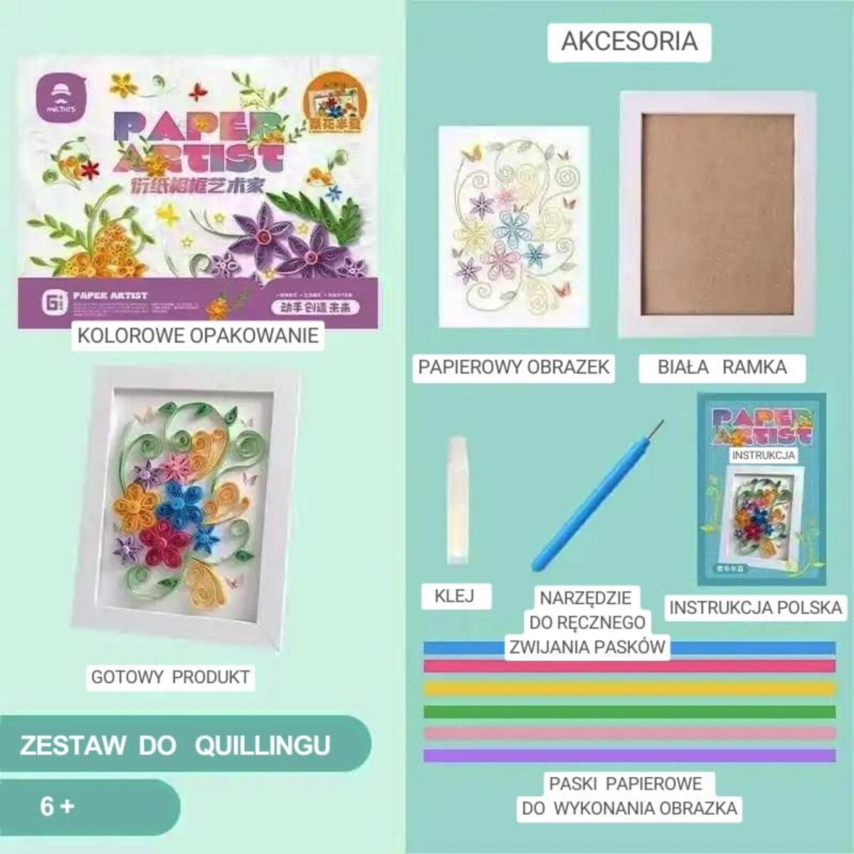 Zestaw do QUILLINGU Paski - Polny bukiet
