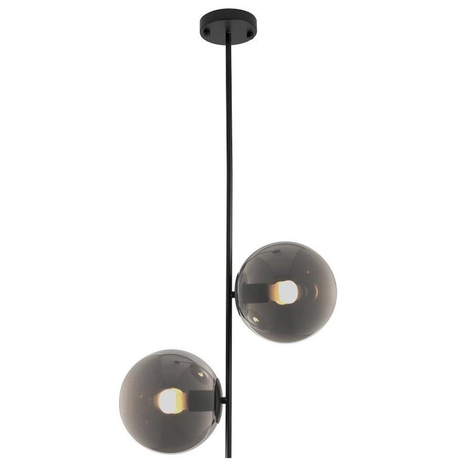Zwisowa lampa do salonu Venus ST-5025-2 SMOKE Step balls przydymiona czarna