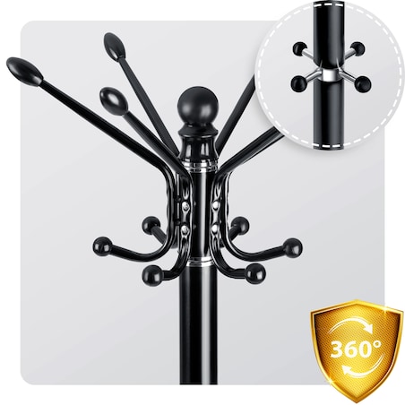 Wieszak na ubrania stojący podłogowy marmur czarny Massido