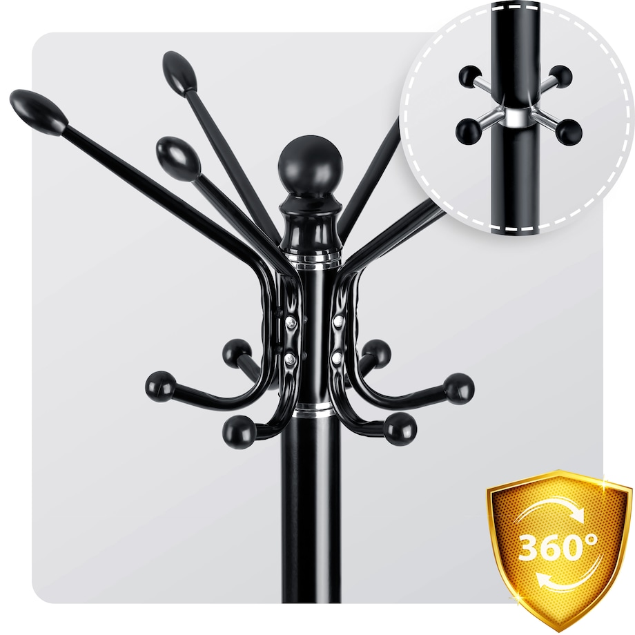 Wieszak na ubrania stojący podłogowy marmur czarny Massido