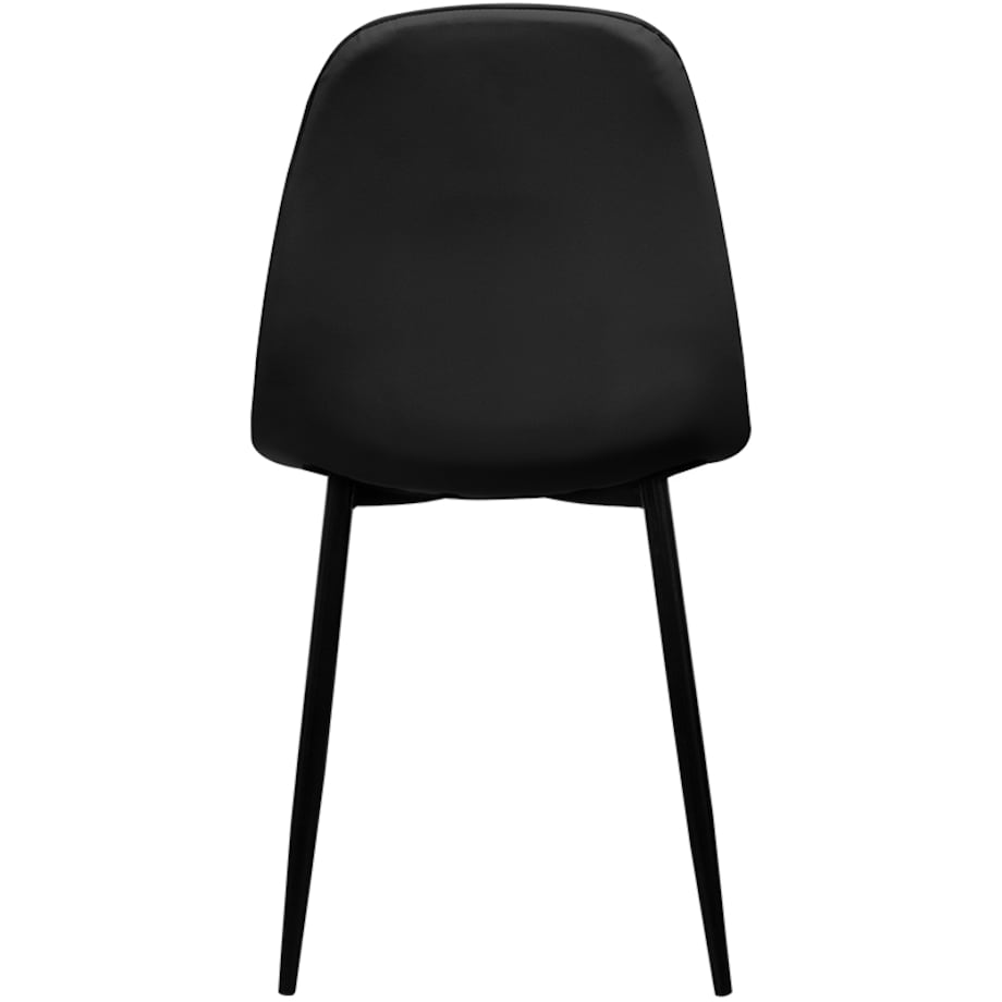 Krzesło tapicerowane ekoskóra czarne nowoczesne loftowe