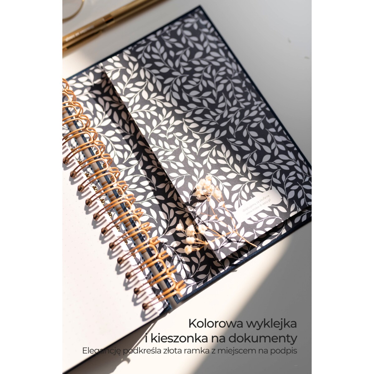 Planner dzienny 2026 na spirali – Blueberry