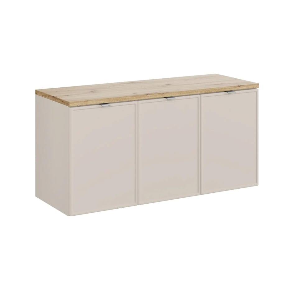 Szafka pod umywalkę nablatową BELLA CASHMERE 82-120-3D z blatem 120cm kaszmir/dąb artisan