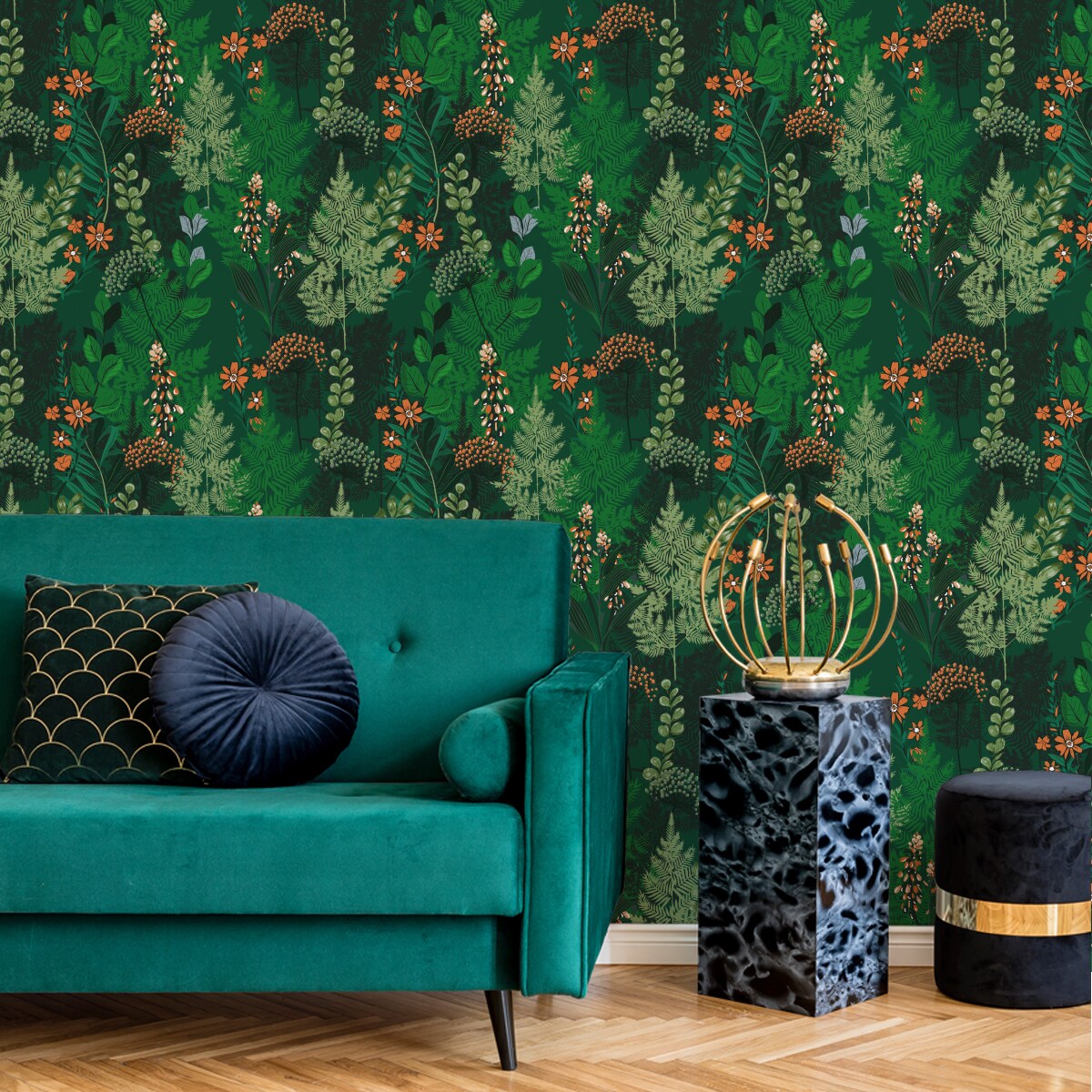 Tapeta KWIATY Paproć Liście Natura