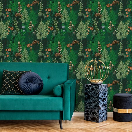 Tapeta KWIATY Paproć Liście Natura