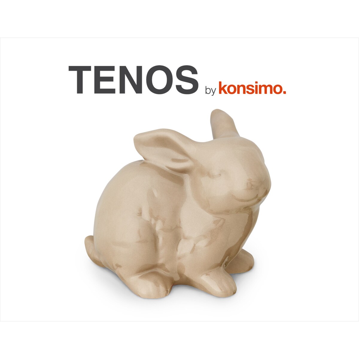 Konsimo TENOS Figurka Królik, jasny brąz