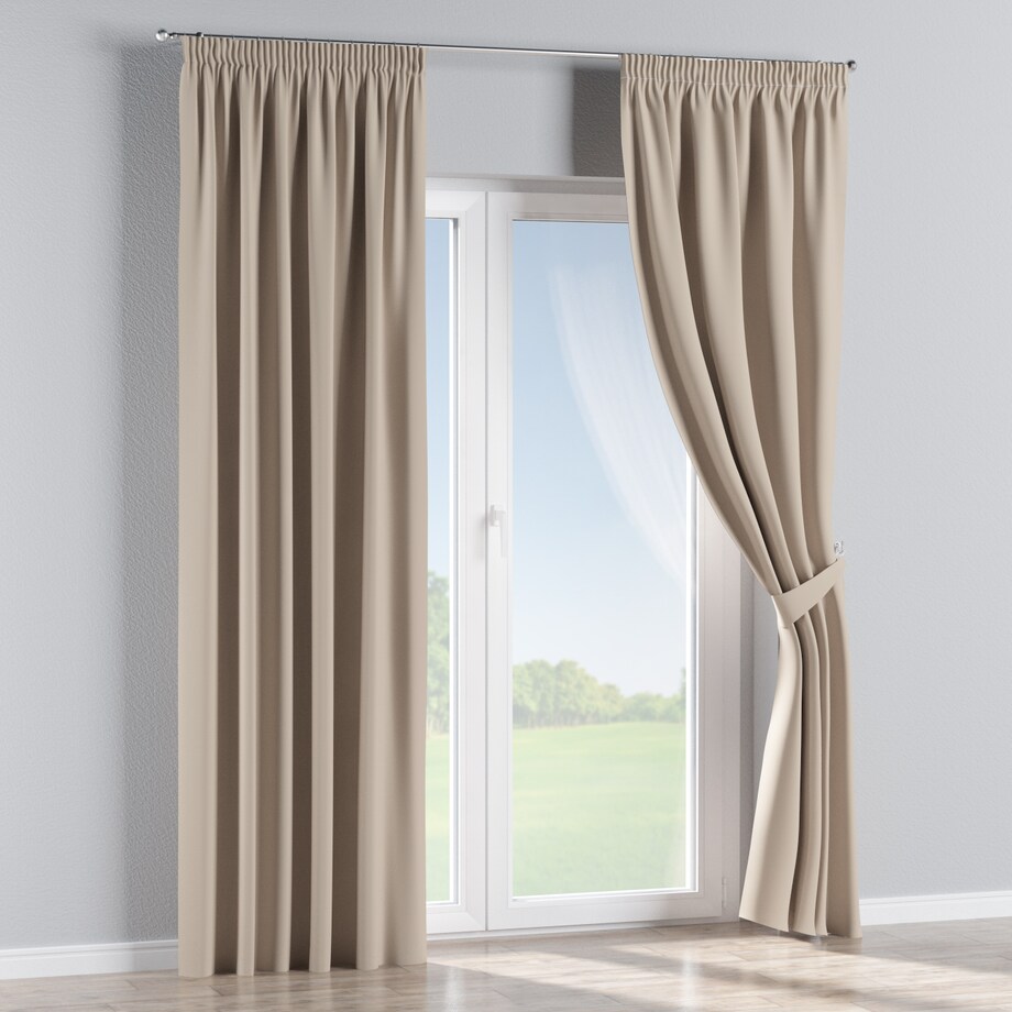 Zasłona na taśmie marszczącej 1 szt. 130x260 jasny beż